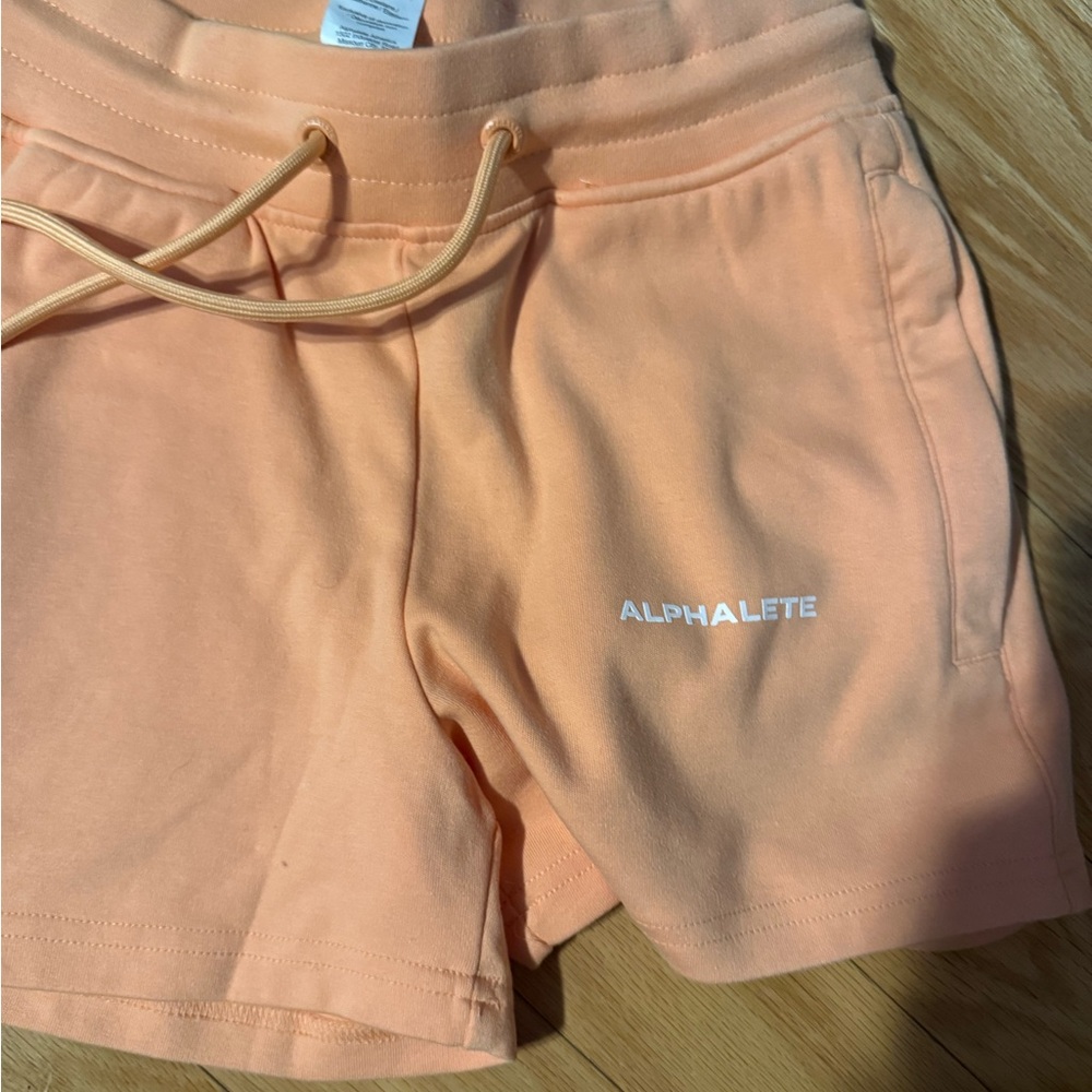 Alphalete Orange Athletic Shorts with Drawstring Waistband